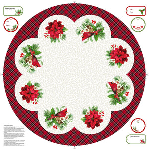 Northcott Cardinal Christmas DP25477 10 Tree Skirt Panel
