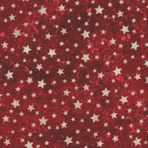 Stonehenge Stars & Stripes Red Background with Stars 12 27017-24 by Linda Ludovico