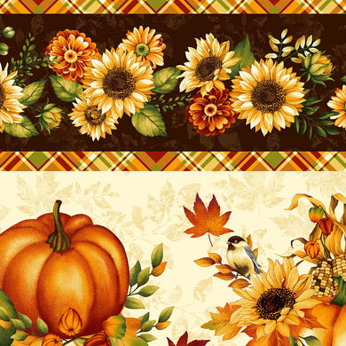 Seeds of Gratitude 7701-44 Border Stripe by Art Loft for Studio E Fabrics