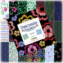 Load image into Gallery viewer, Kanvas Studio Embroidered Elegance 10X10 Pack 42 10-inch Squares Layer Cake Benartex   EMB10PK