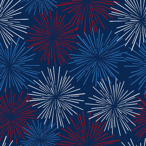 One Nation Blue Fireworks Fabric   116-77