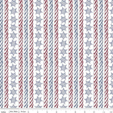Americana John Wayne - by Riley Blake Designers - Ropes & Stars - C9471-White