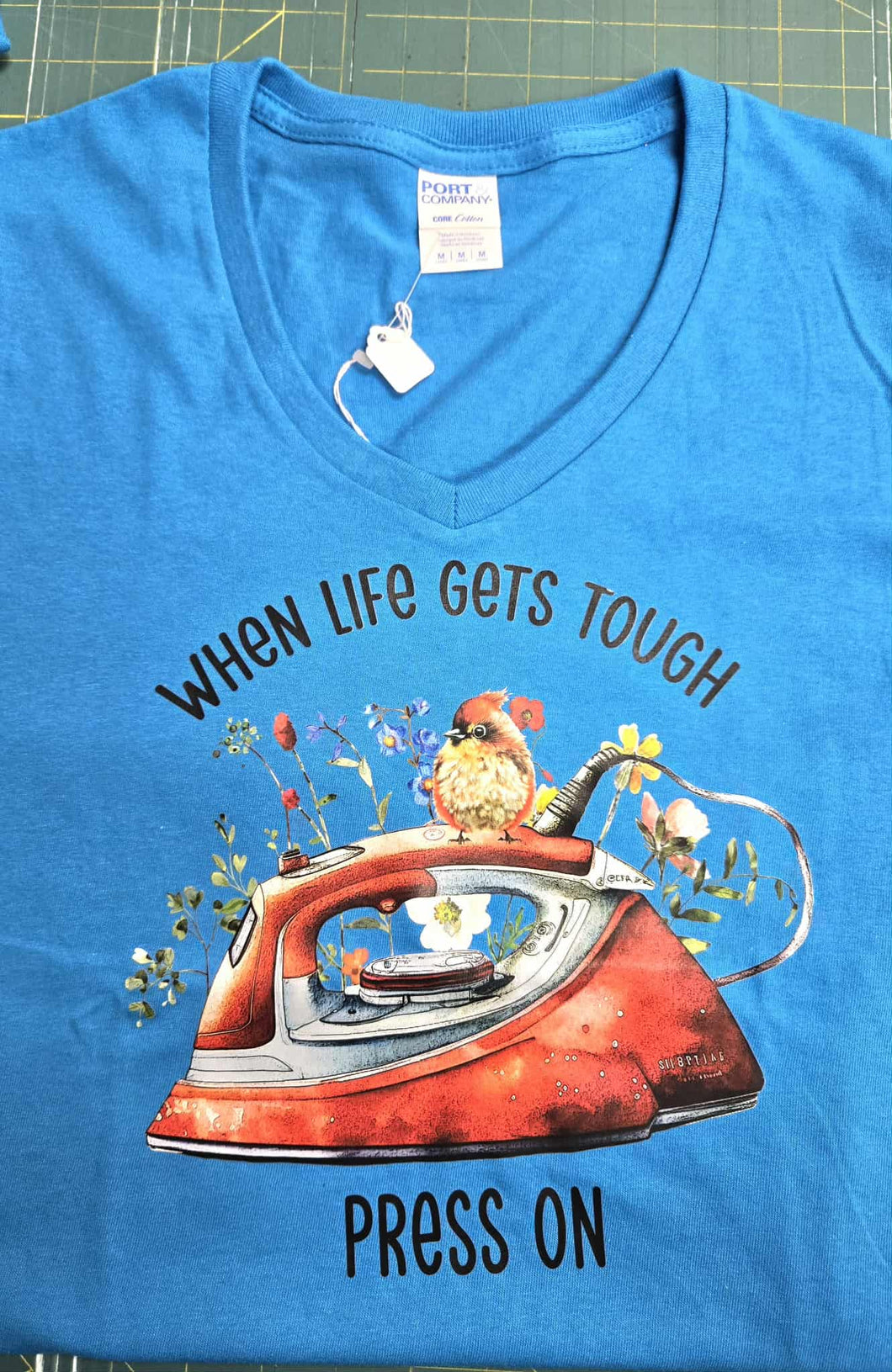 Women's Core Cotton V-Neck Tee - Press On