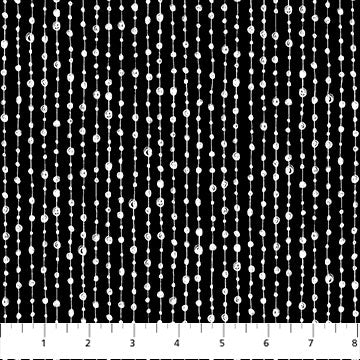 Patrick Lose Fabrics - Basically Black & White -Doodle Beaded Stripe Positive 10224-98