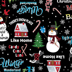 Country Christmas -Jolly Words Black by Kanvas Studio  14005-12