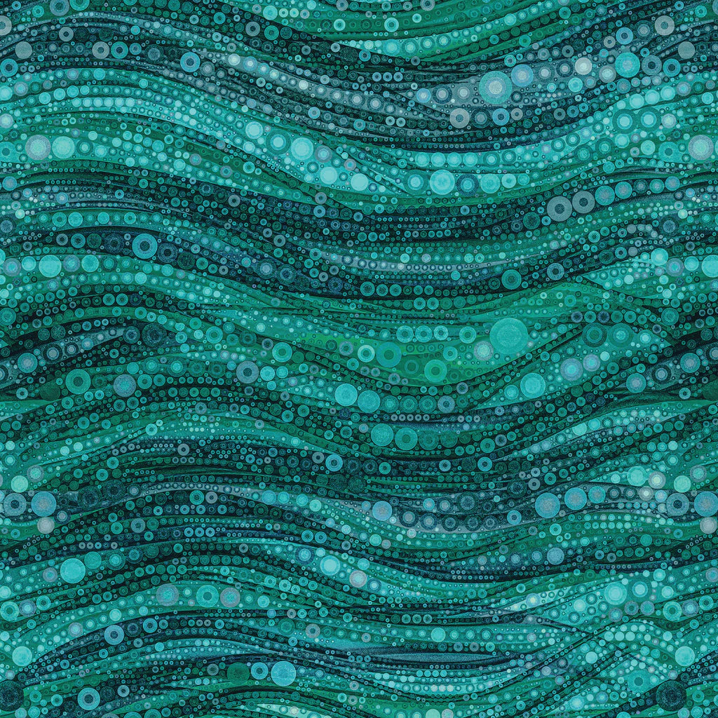 Gigi in the Garden -Abstract Circles-Teal- 16240105-01