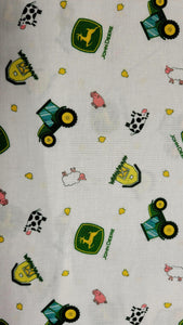John Deere White Background Tractor and Animals