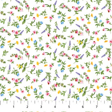 Northcott - Fabric, Plant with Love White Multi 25223-10