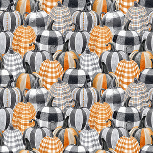 Harvest Classics by Anna Bailey 2710-90 Lt. Gray Pumpkins Collage