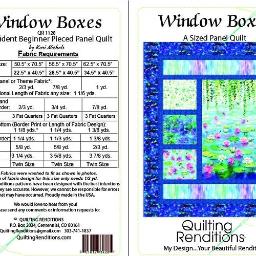 Pattern - Window Boxes: A Sized Panel Quilt Pattern – K&K Logo