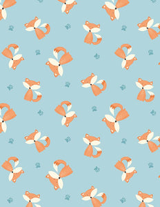 Winsome Critters  Foxes on Blue 36256-482