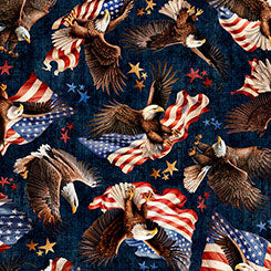 QT - 1776   AMERICAN EAGLE & FLAG TOSS  Navy    31661 -E 