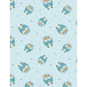Winsome Critters Owls tossed Blue 36255-442