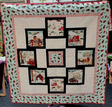 Wintery Mix Trucking through the Snow Quilt