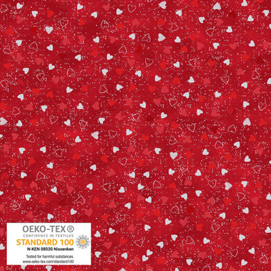 Blank Fabric - 4592M-424 Red Silver STOF