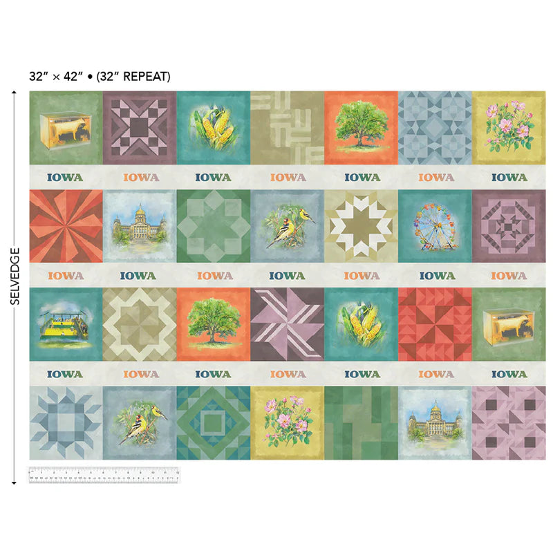 2025 AISH - All Iowa Shop Hop 2025 Iconic Iowa Panel Fabric