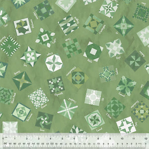 All Iowa Shop Hop 2025 County Quilts Grass Green Fabric
