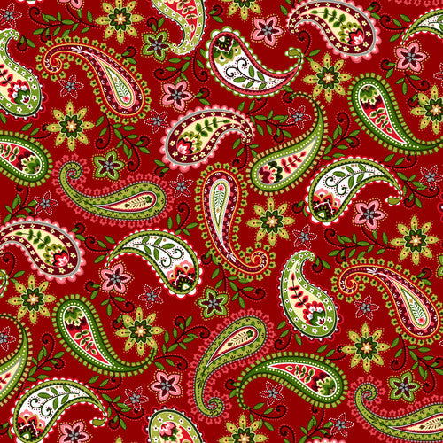 'Tis the Season Paisley 7682-88 Red