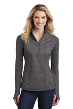 Load image into Gallery viewer, Sport-Tek ® Ladies Sport-Wick ® Stretch Reflective Heather 1/2-Zip Pullover  LST855