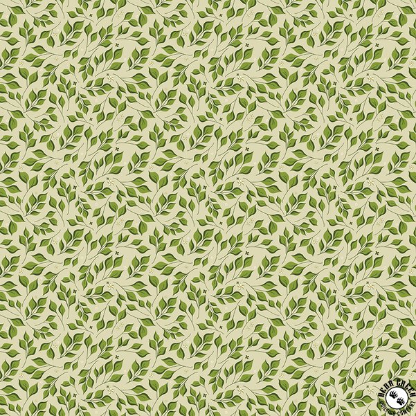 Curated Blooms C1533-Leaves Light Olive by Riley Blake Designs 
