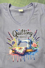 Load image into Gallery viewer, Women&#39;s Core Cotton V-Neck Tee - Quilting Addict