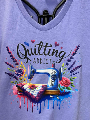 Women's Core Cotton V-Neck Tee - Quilting Addict