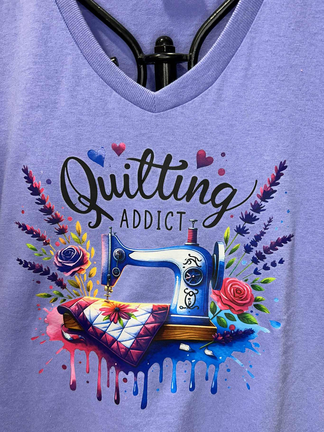 Women's Core Cotton V-Neck Tee - Quilting Addict