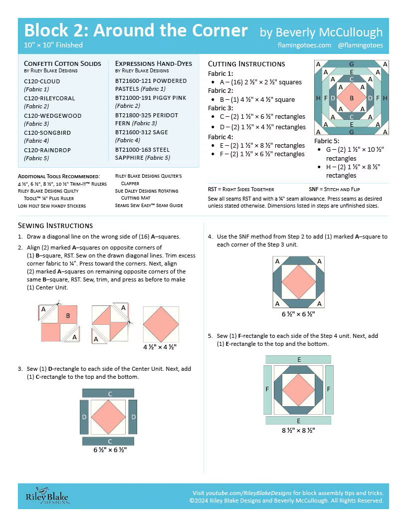 RBD 2025 Block 2 - Around the Corner Free Pattern Download – K&K Logo