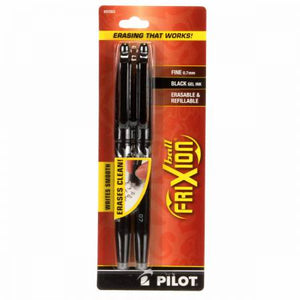 Frixion Pen Black 2 Pack Fine Point 0.7mm Heat Erase # BFX72BLK