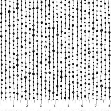 Patrick Lose Fabrics - Basically Black & White 2-Doodle Beaded Stripe Positive 10224-11