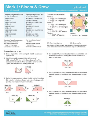 RBD 2025 Block 1 - Bloom & Glow by Lori Holt   Free Pattern Download