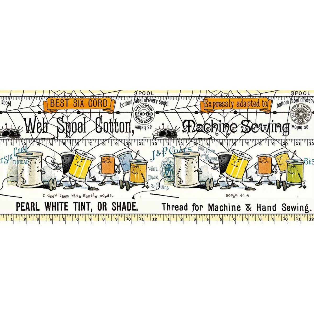 Scary Scraps Scary Spools Border Stripe White SKU: CD17602-WHITE – K&K Logo