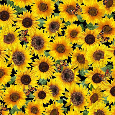 TT - Advice From A Sunflower CD2925 Yellow Packed Sunflowers & Butterflies
