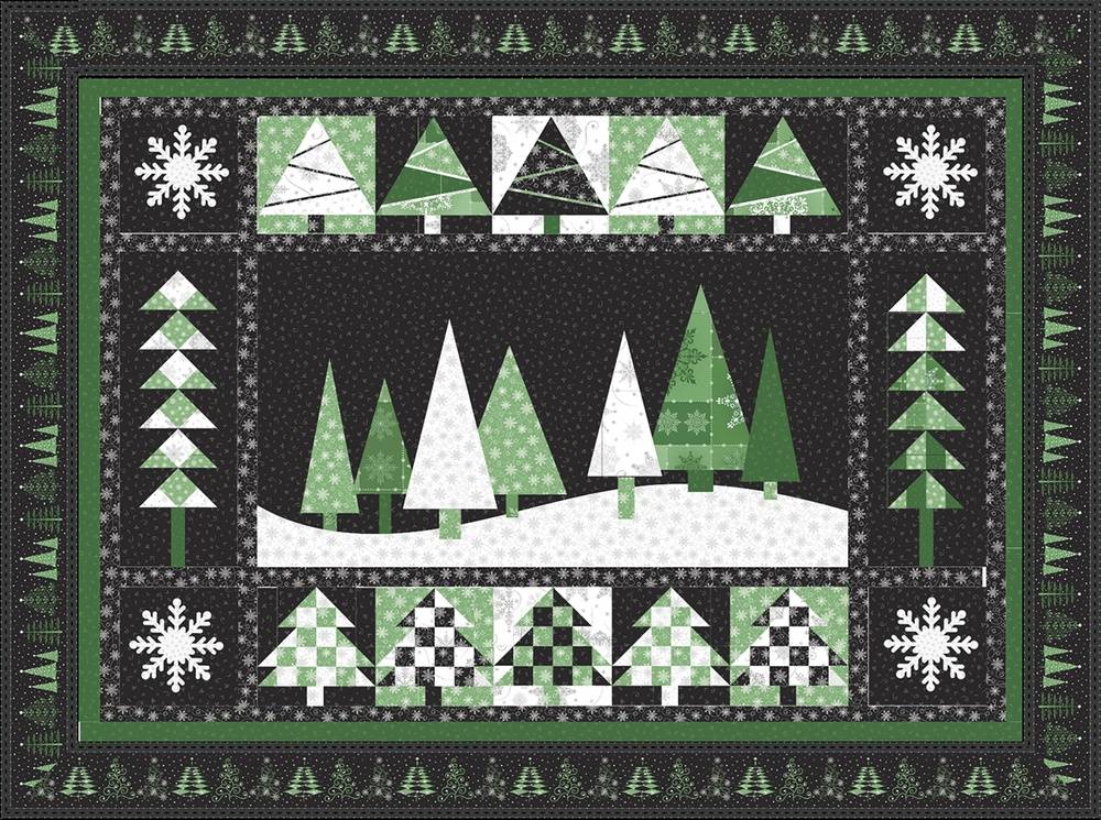 Christmas in the Park Block of the Month Kit - Red/Green or Green/Black