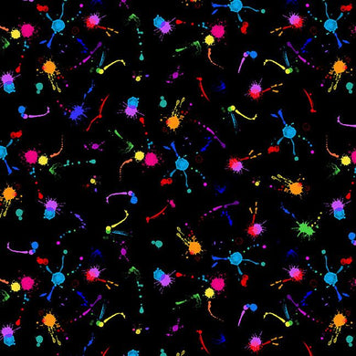 Petal Power Black Painted Splash Dots- CD3824  BLACK