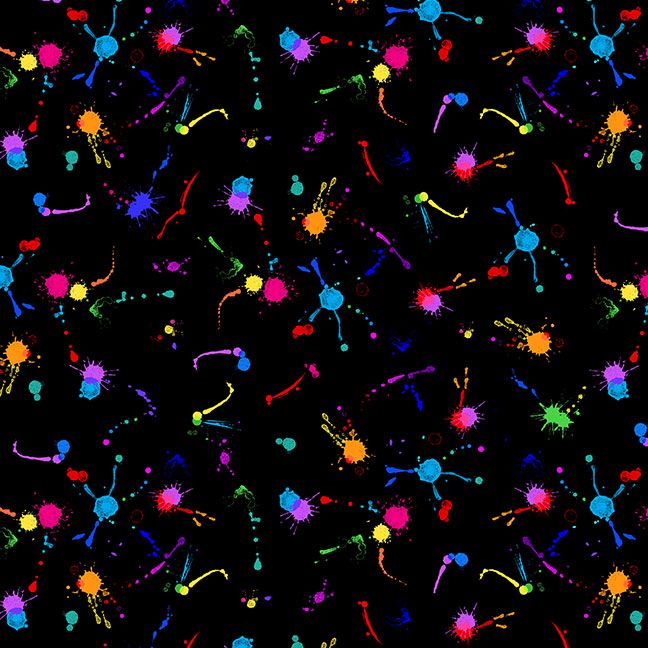 Petal Power Black Painted Splash Dots- CD3824  BLACK