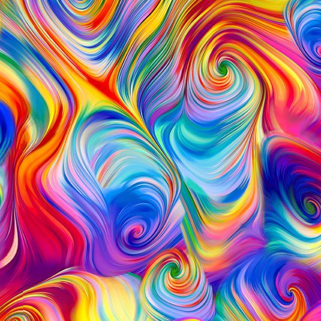Petal Power Rainbow Abstract Swirl # CD3822-RAINBOW