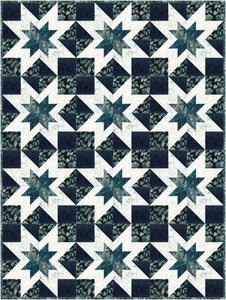 Kit - Grey Skies Pattern - Teal Batiks