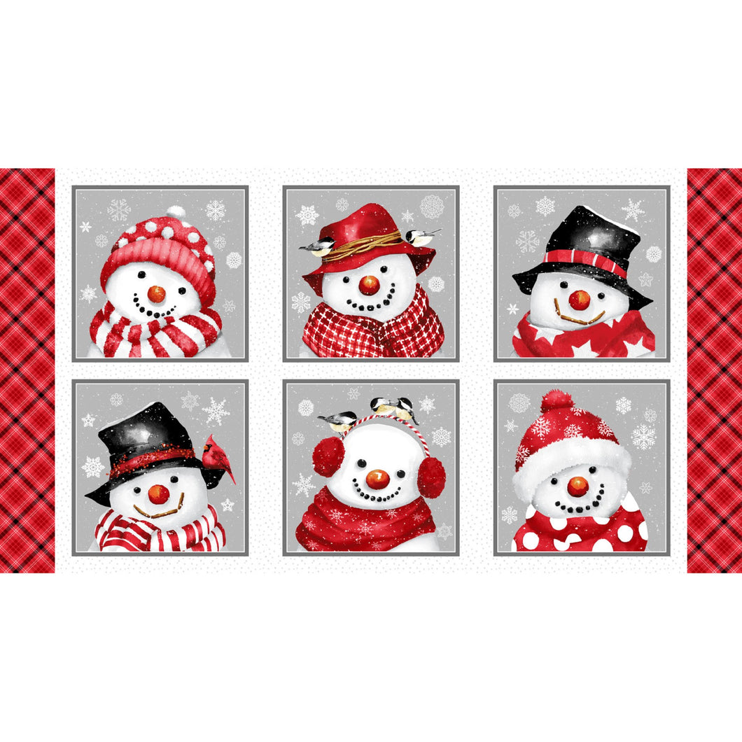 Snow Crew Flannel F1284-89 Panel Multi by Barb Tourtillotte for Henry Glass Fabrics