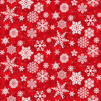 Snow Crew Flannel F1288-88 Red by Barb Tourtillotte for Henry Glass Fabrics
