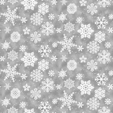 Snow Crew Flannel F1288-90 Gray by Barb Tourtillotte for Henry Glass Fabrics