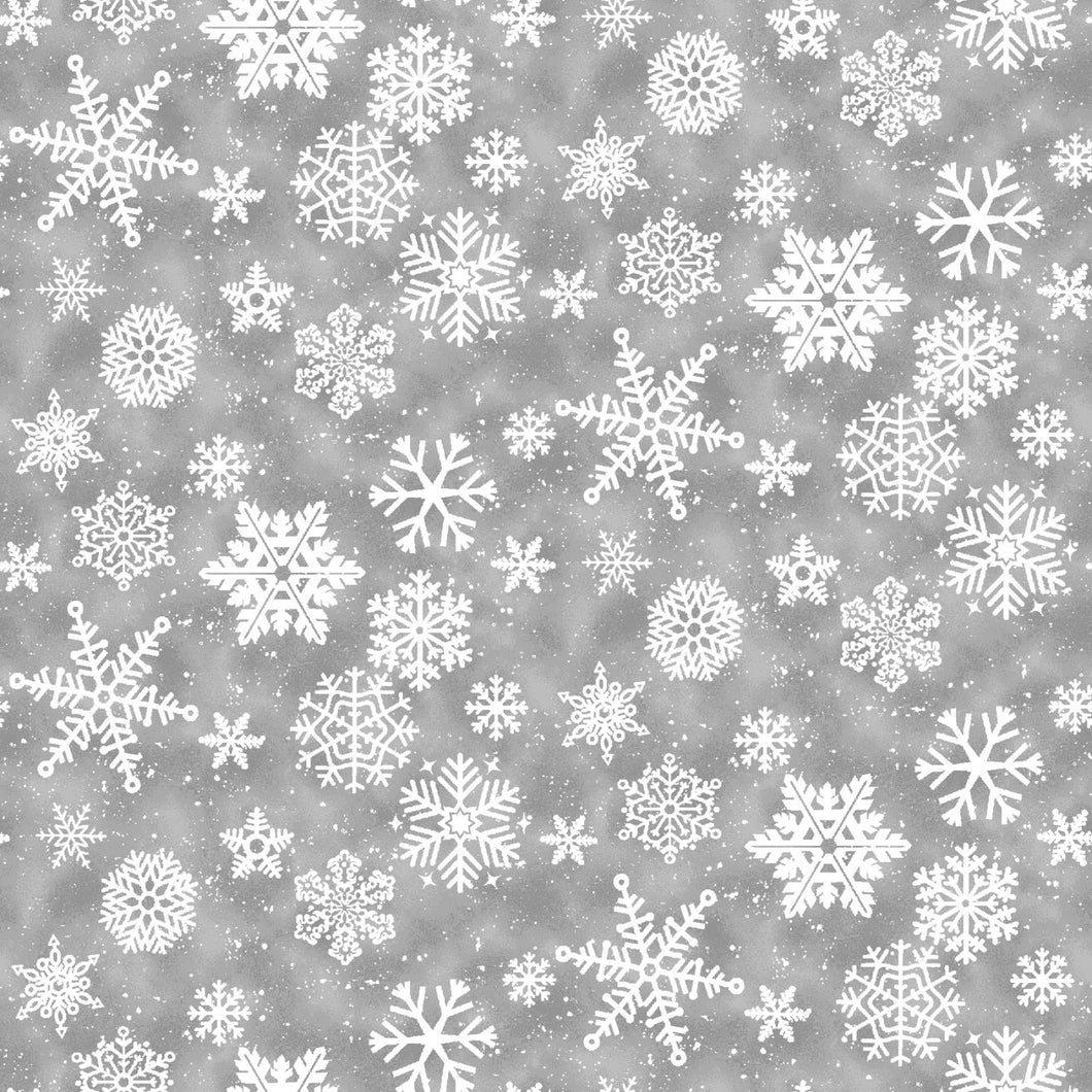 Snow Crew Flannel F1288-90 Gray by Barb Tourtillotte for Henry Glass Fabrics