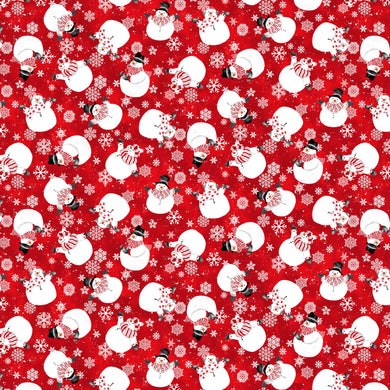 Snow Crew Flannel F1290-88 Red by Barb Tourtillotte for Henry Glass Fabrics