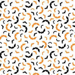 Kimberbell Celebration BATS Black Orange Cotton Fabric MAS9210-JO