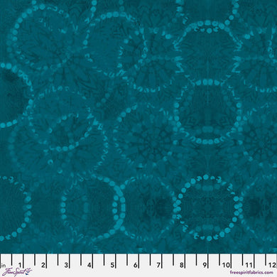 Textures II Rings Mint by Sue Penn for Free Spirit PWSP094.DKTEAL