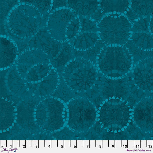 Textures II Rings Mint by Sue Penn for Free Spirit PWSP094.DKTEAL