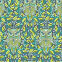 Load image into Gallery viewer, FreeSpirit Fabrics Full Moon Forest II Tula Pink Hootie Patootie Starlight Green Grey