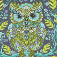 Load image into Gallery viewer, FreeSpirit Fabrics Full Moon Forest II Tula Pink Hootie Patootie Starlight Green Grey