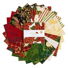 Load image into Gallery viewer, Poinsettias at Christmas 5″ Charm Pack 42pc