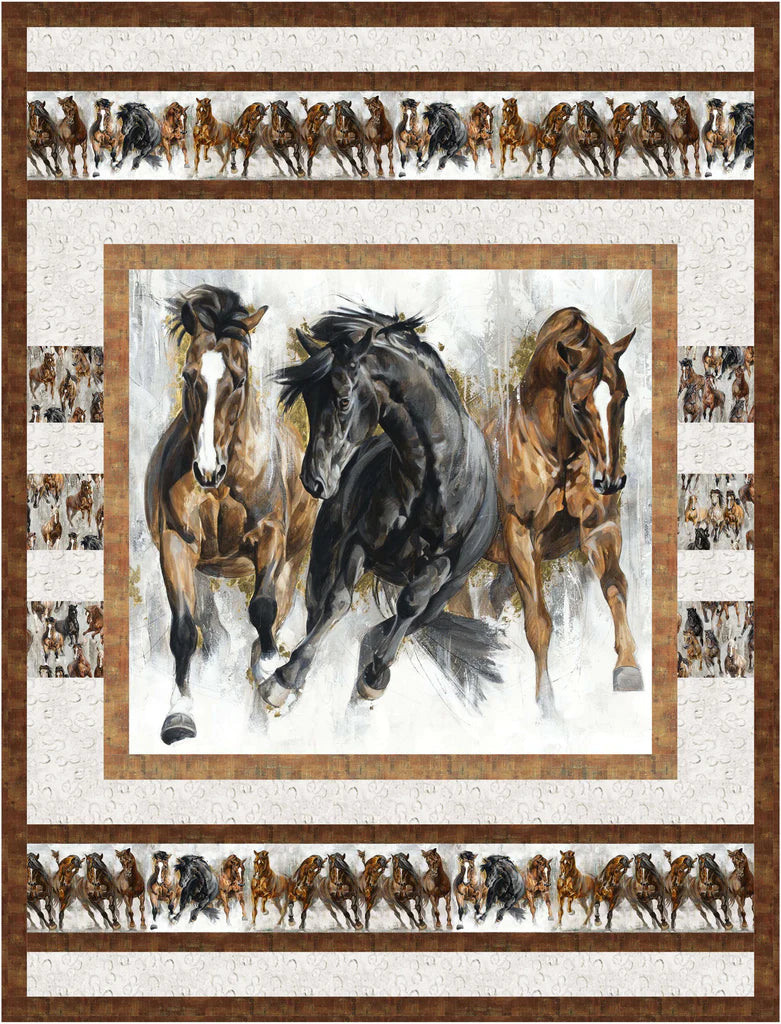 Racing Stripes Quilt Kit with Stallion from Northcott
